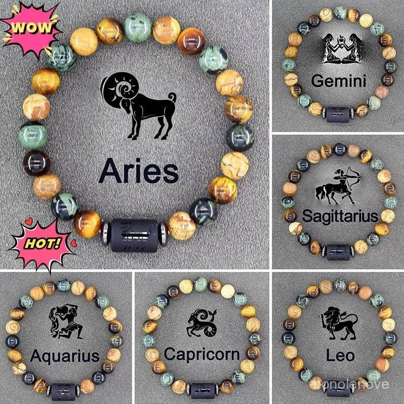 Penjualan Laris Gelang Manik-manik Batu Alami Konstelasi Amazon Gelang Batu dengan Manik-manik Dua B
