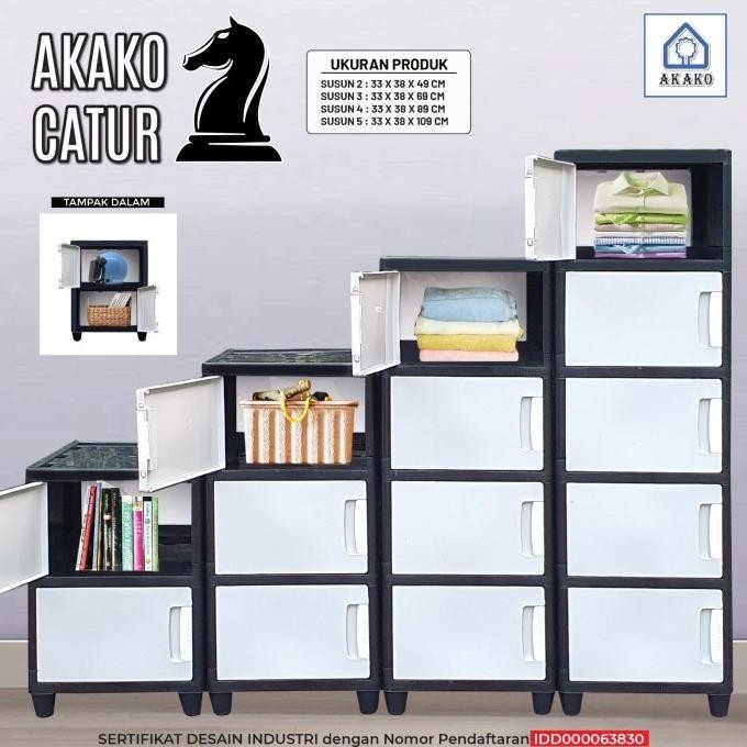 AKAKO - LEMARI PAKAIAN PLASTIK AKAKO SWING  "CATUR" NEW / KODE: CATUR