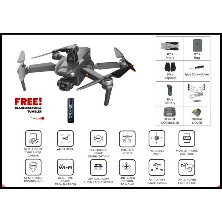 Rox X9 Pro Gps 3-Axis Gimbal 4Km Camera 4K 40 Min Rc Quadcopter - Drone Rox X9 Pro