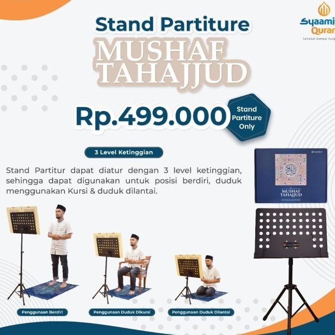 [Bayar Di Tempat] Stand Partiture Penyangga Alquran Jumbo Al-Quran Lansia Quran Shalat