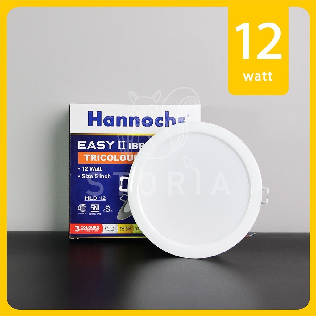 Hannochs Downlight Bulat Tricolor 12 Watt