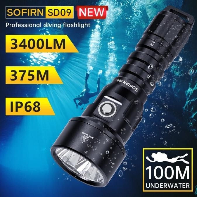 Masih Ada Sofirn Sd09 Senter Selam 3X Sst40 3400 Lumens Scuba Diving Underwater