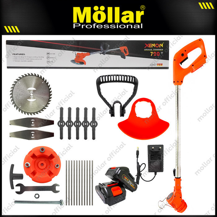 Xenon Cdgt720 Mesin Potong Rumput 18V Cordless Grass Cutter Trimmer