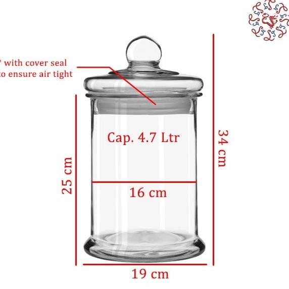 [New] Libbey Glass Food Canister/ Jar / Toples Makanan Kaca 4.7 Liter
