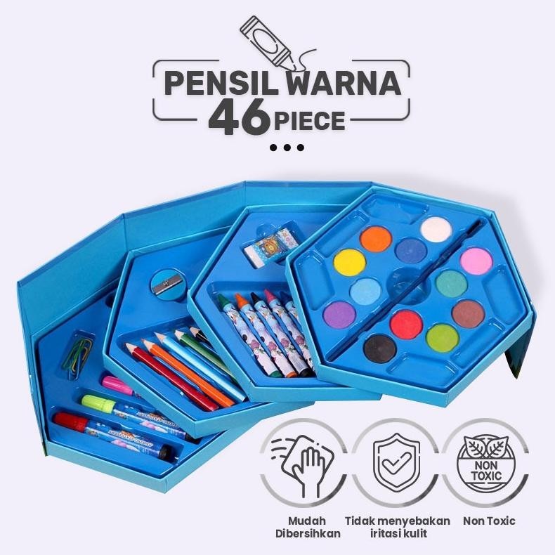 

Ty-65 Crayon Set 4 Susun Pensil Warna Isi 46 Pcs Cat Air Spidol Alat Gambar Sale