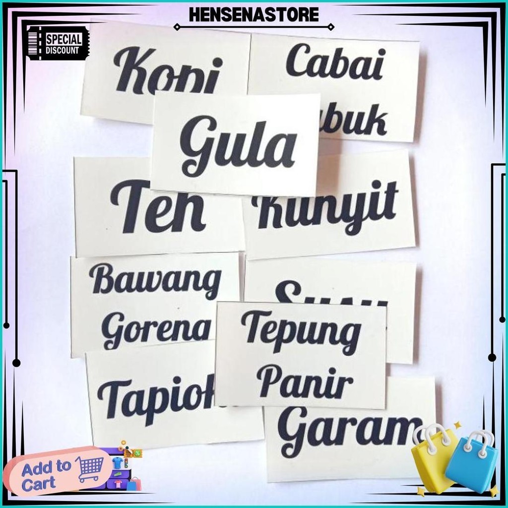 

[Siap Kirim] Ready Stock Stiker Nama Bumbu Dapur Transparan Sticker Kitchen Label Gula Penanda Murah Waterproof Anti Air Gratis Ongkir