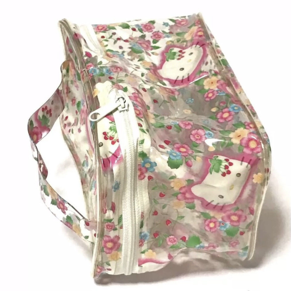 

Wild Strawberry Mid-Ancient Portable Cosmetic BagpvcFloral Print Fresh Toiletry Bag