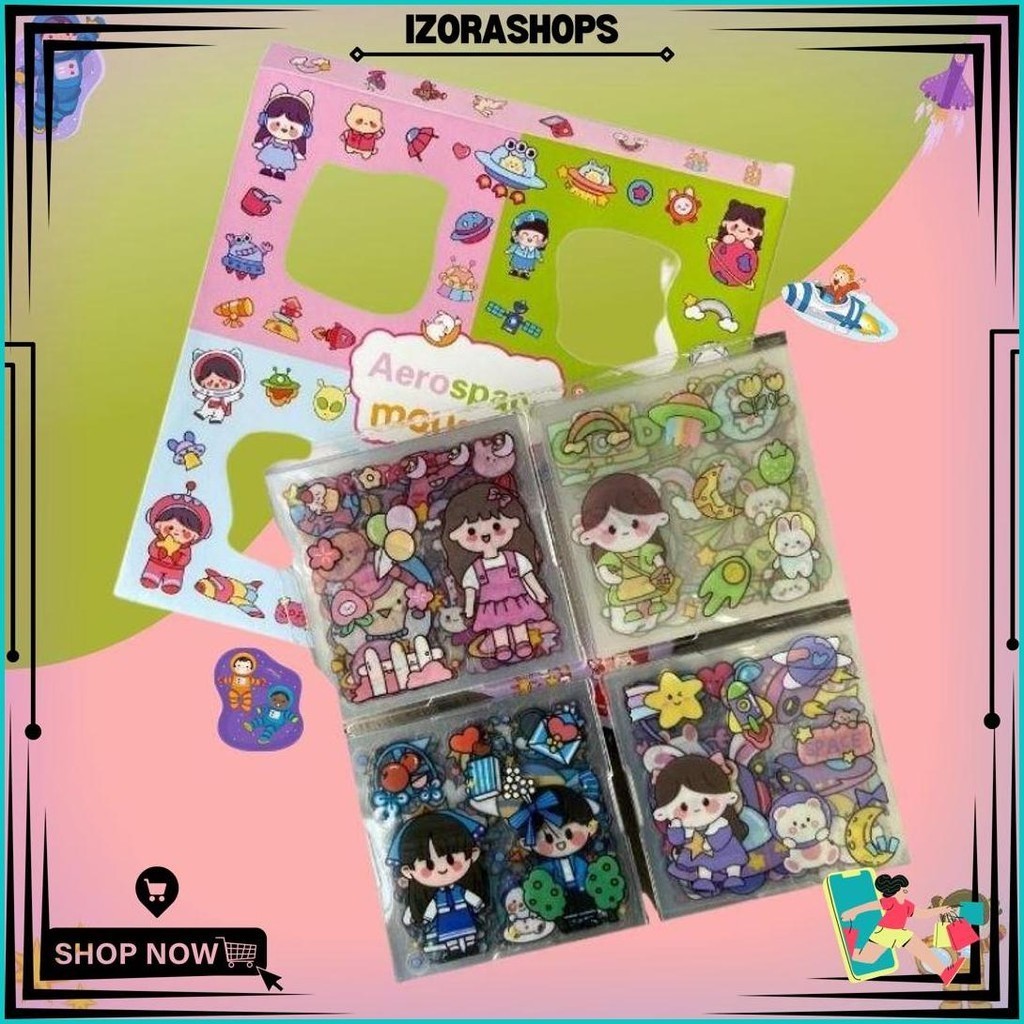 

Stiker 2D 100 Lembar Sticker Mouson Kartun Korea Lucu Anti Air Karakter Astronot Jm Gratis Ongkir