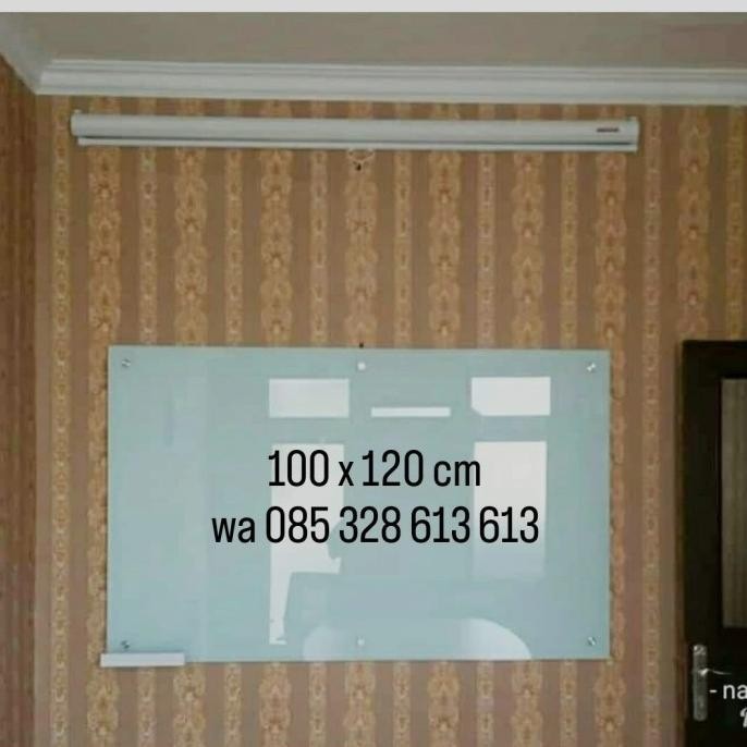 Jual Glassboard 100 X 120 Cm (5Mm) / Papan Tulis Kaca 100 X 120 Cm (5Mm)