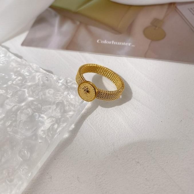 Cincin titanium koin elizabeth/cincin elizabeth rantai pasir anti krat