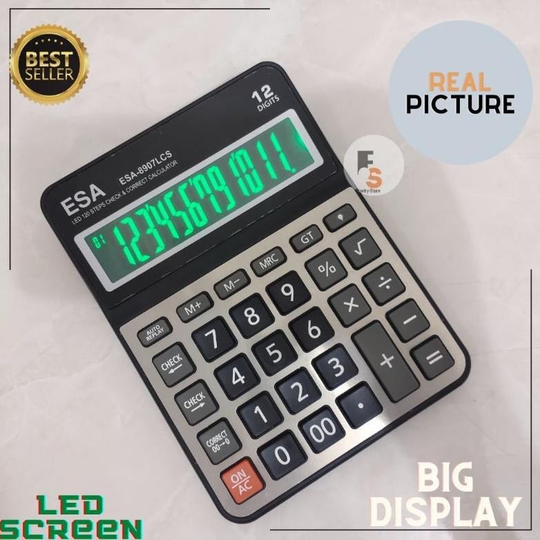 

PROMO Kalkulator Dagang Dan Kantor 12 Digit Dua 2 layar Led Dan Non Led Ukuran Besar Murah Bagus TY69
