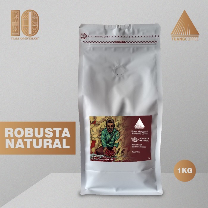 

Roasted Bean Premium Robusta Natural Tuang Coffee 1Kg