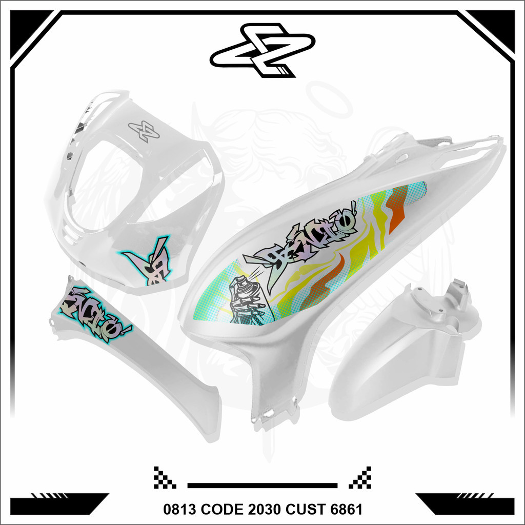 Striping Genio motif grafiti transparan stiker honda genio motif grafiti