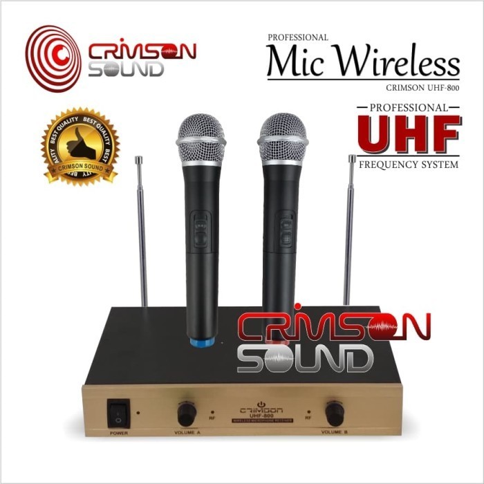 Mic Wireless Crimson Uhf-800 Uhf Frekuensi