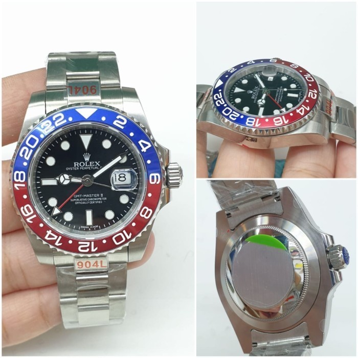 New Item, Jam automatic gmt Master ii noob 904L swiss eta cloning 1:1 original