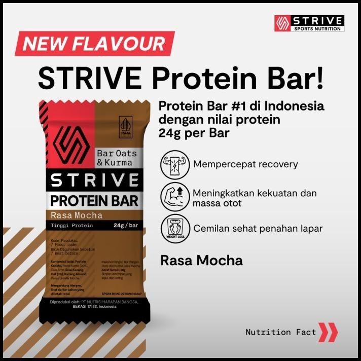 

Strive Protein Bar Mocha / Healthy Snack Energy Bars Moka
