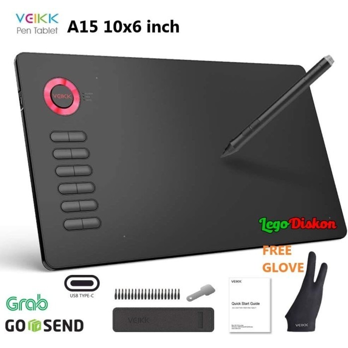 Drawing Tablet - Veikk A15 Tablet 10X6 Passive
