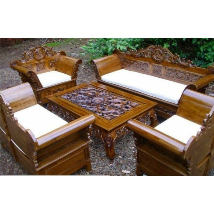 Kursi Ruang Tamu Ukiran Jati - Kursi Tamu Ukiran Jepara - Kursi Ruang Tamu Ukiran Matahari| Mebel Je