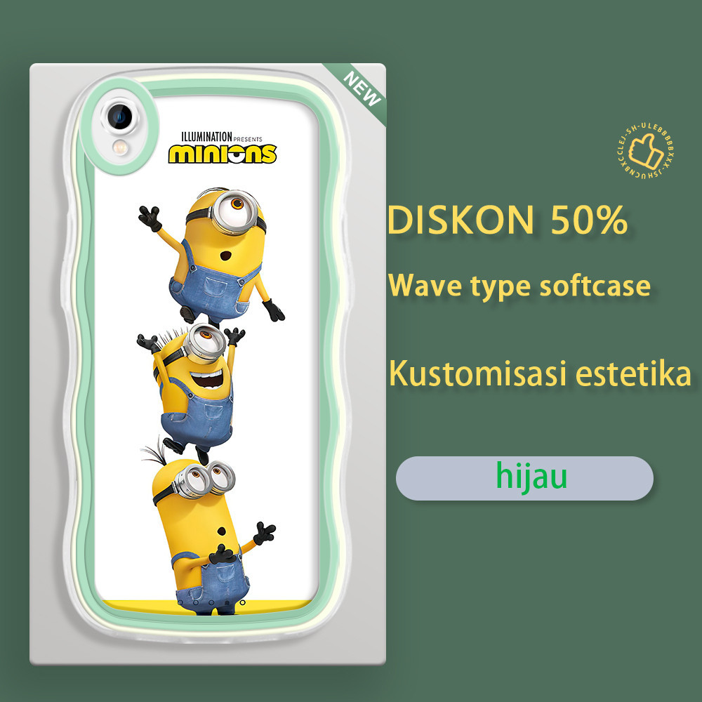 OPPO A37 A38 A37F A53 2020 A52 A54 2021 A55 A57 2022 A59  Casing Ponsel  Pola Minions Lucu  warna-wa
