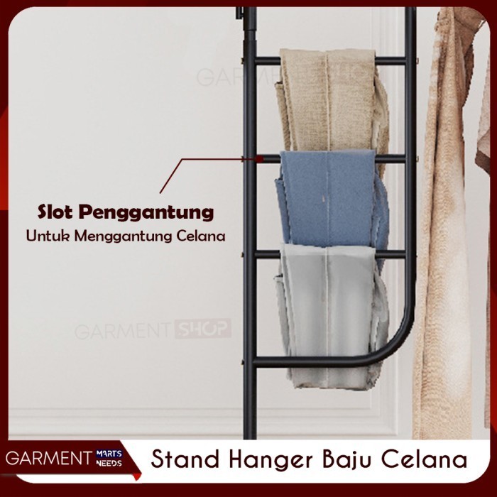 Twi Rak Baju Gantung Besi Stand Hanger Jilbab Tas Sepatu Multifungsi Kokoh