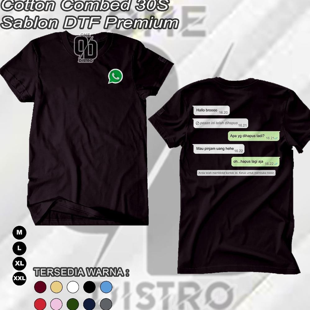 Promo Logo Wa Bisa Custom Baju Kaos Viral Chat Whatsapp Bagian Depan Belakang