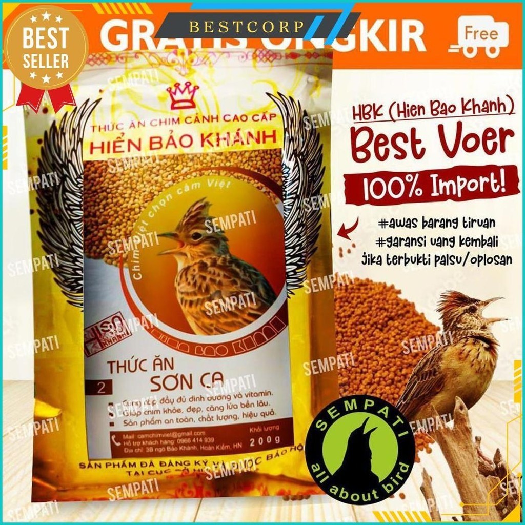 VOER HBK SONCA HIEN BAO KHANH SONCA VOER PAKAN BURUNG BRANJANGAN HIGH PROTEIN SIAP KIRIM