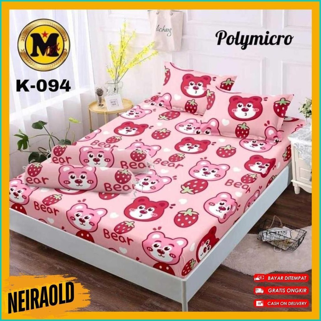Sprei Karakter Lucu Motif Lotso Uk 180X200 160X200 120X200 Sprei Homemade Termurah (Murmer)