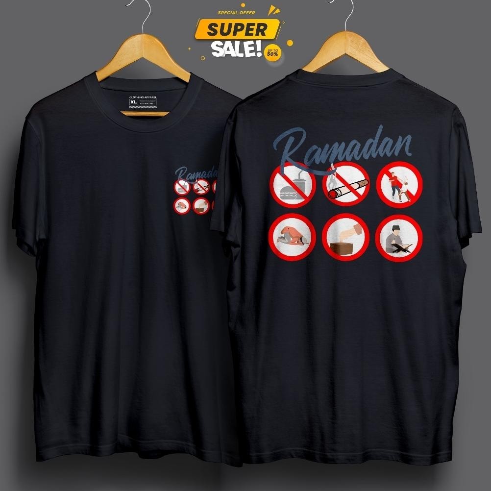 Promo Baju Kaos Kata Kata Ramadhan Depan Belakang Viral Premium