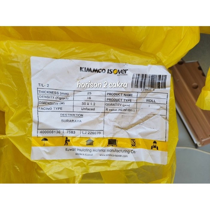 Glasswool Peredam Suara Kimmco Isover density 16