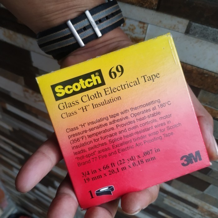 

^^^^^] 3M Scotch 69 Glass Cloth Electrical Tape 0 to 200 Degree C 3000v