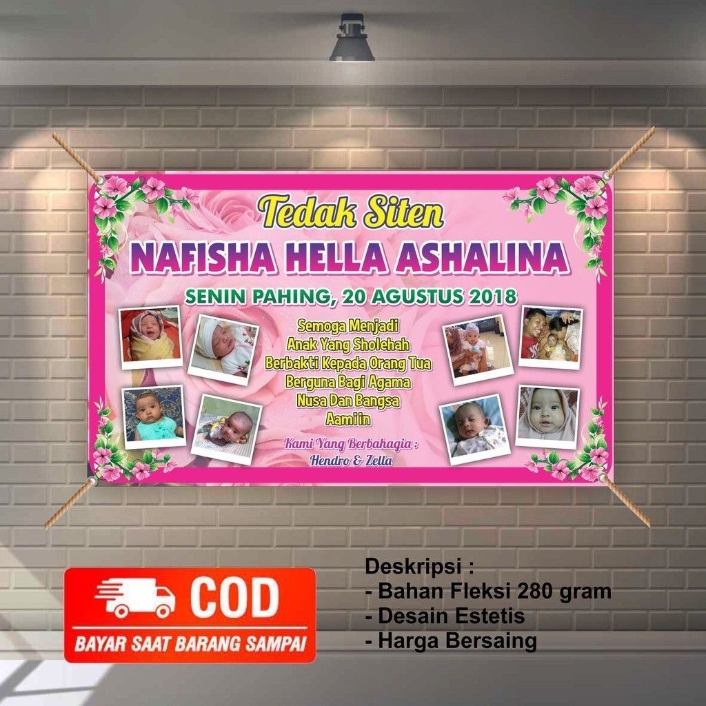 Bisa COD, Chek Dulu Spanduk / Banner / MMT / Invitation / Backdrop tedak siten termurah