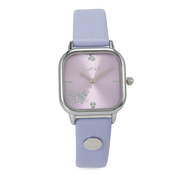Milliot & Co. Disney 100 Mickey Minnie Leather Strap Watch Wanita