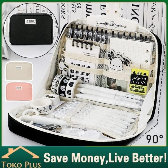 

Set Alat Tulis Stationary Aesthetic Set Tempat Pensil Besar Multifungs