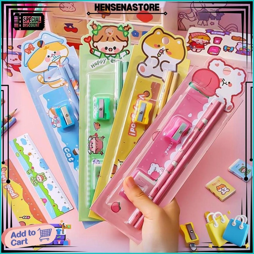 

Sao - S5692 Stationery Alat Tulis Set 5In1 Karakter Kartun / Alat Tulis Set Mini Stationary Set Sekolah 5 In 1 / Paket Alat Tulis Promo