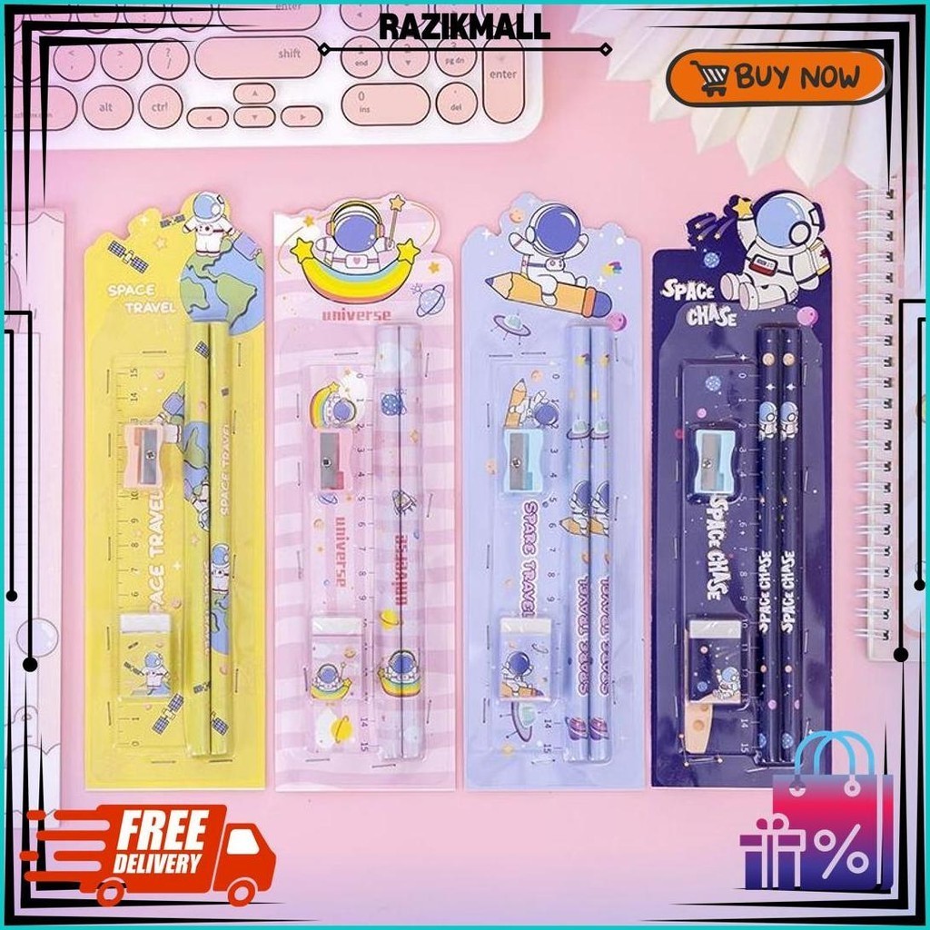 

Cod 1 Set Paket Alat Tulis Isi 5 Macam / Alat Tulis Set 5 In 1 / Stationery Set Fs Best Seller