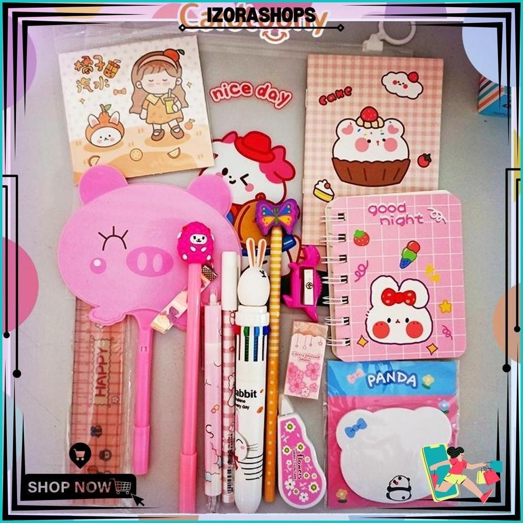 

Paket Alat Tulis Pulpen Stiker Memo Tempel Penghapus Pensil Buku Penggaris Rautan Stationery Set Best Seller