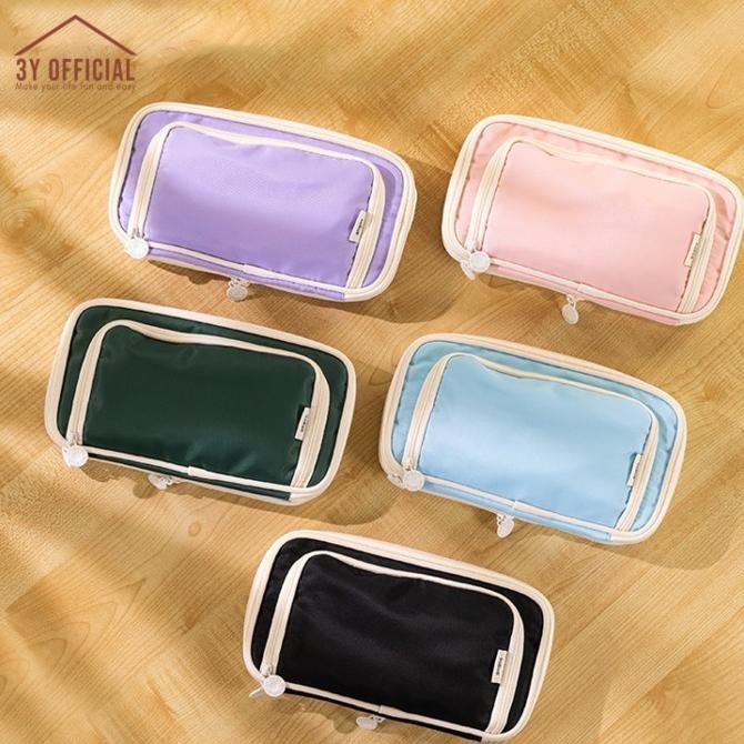 

3Y Angoo Macaron Window Kotak Pensil Tempat Makeup Korean Style