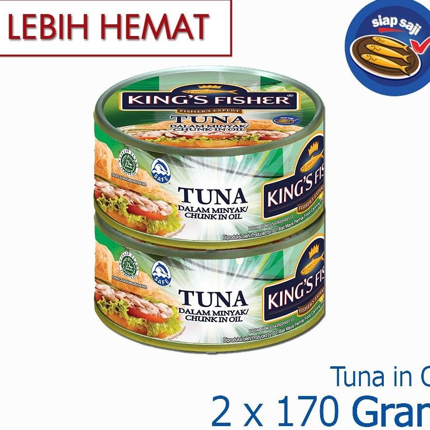 

Myhomey Paket 2 Pcs Kingsfisher Tuna Dalam Nyak Nabati Tuna In Oil Daging Tuna Makanan Kaleng 170