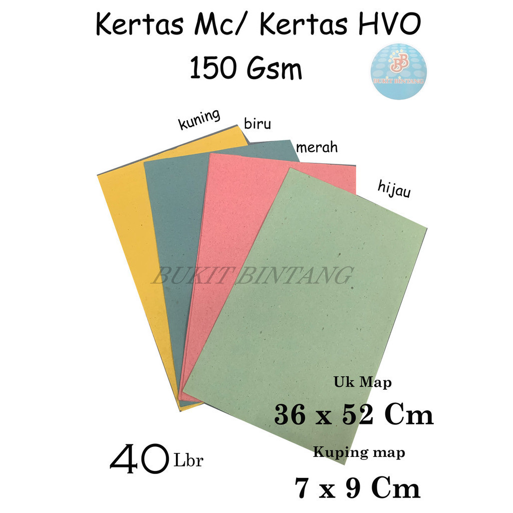 

Kertas Mc / Kertas HVO 150 Gsm Uk 36 x 52 Cm Merk Papyrus ( Mc Merah / Mc Hijau / Mc Kuning / , isi 40 Lembar