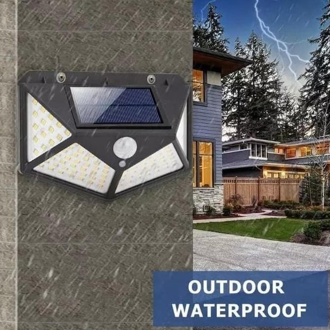Lampu Teras Tenaga Surya 100 LED Sensor Gerak Lampu Dinding Surya