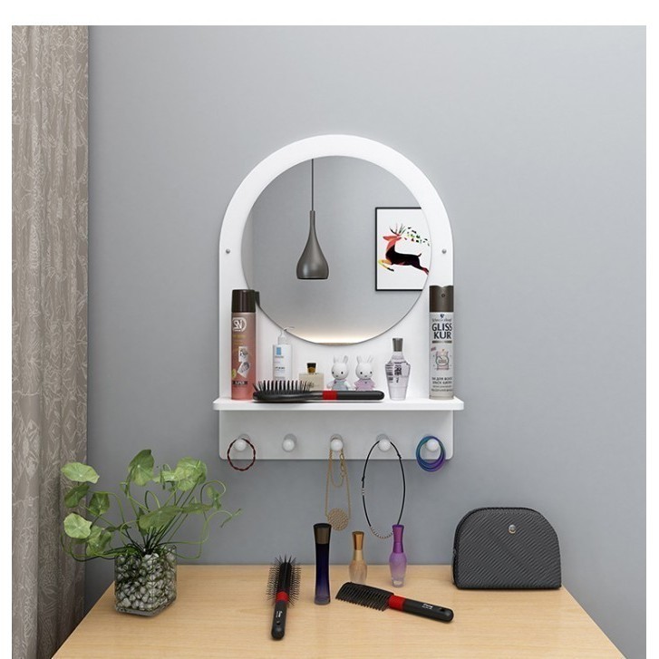CERMIN KACA WASTAFEL KAMAR MANDI+GANTUNGAN RAK SABUN MEJA SERBAGUNA