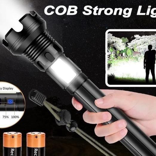 Senter Swat Xhp-160 Core Led Terang Senter Cob Zoom Cas Usb