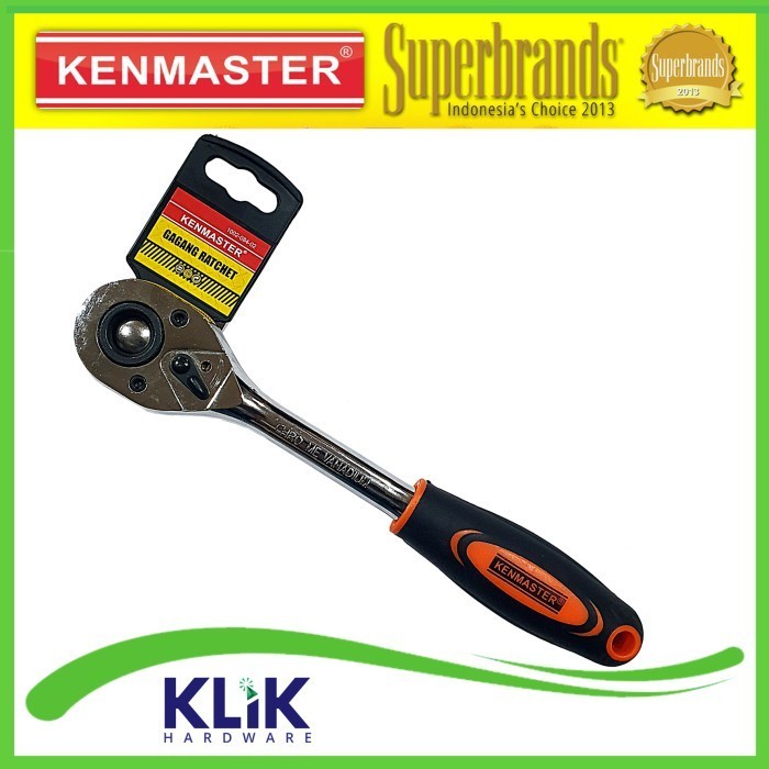 Kenmaster Cr-V Gagang Rachet Ratchet Kunci Stang Shock Sock 1/2 Inch