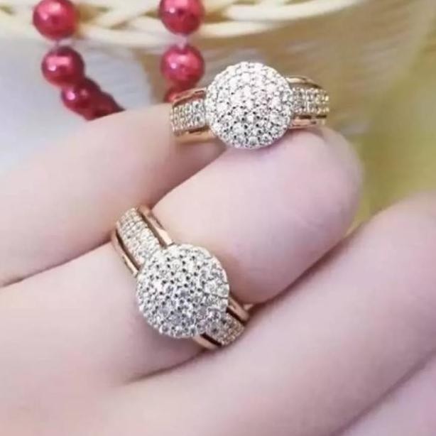 Cincin Replika Berlian Perhiasan Fashion Lapis Emas PL3835