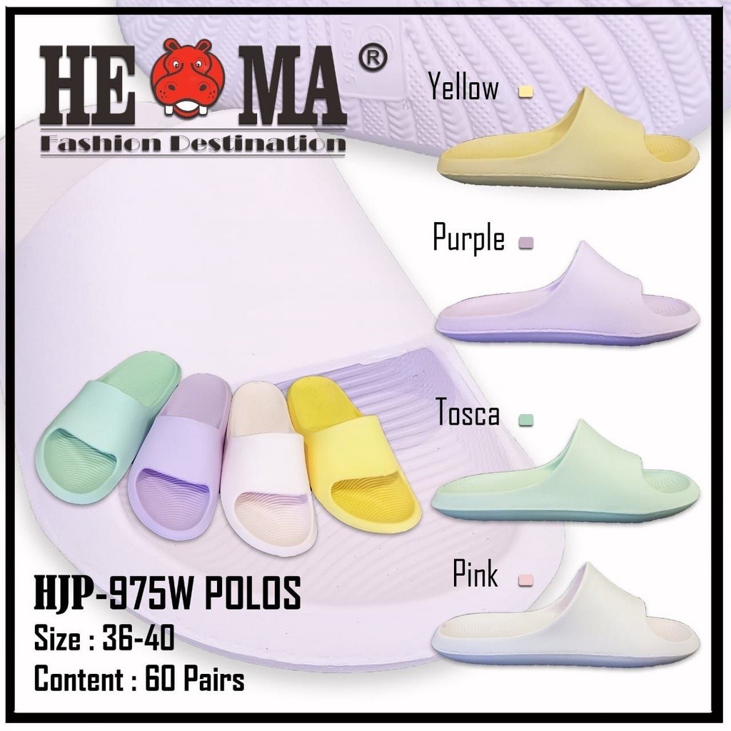 Sandal Karet Wanita // (COD) Sandal Selop Karet Super Empuk Korea Santai Wanita Hema 975