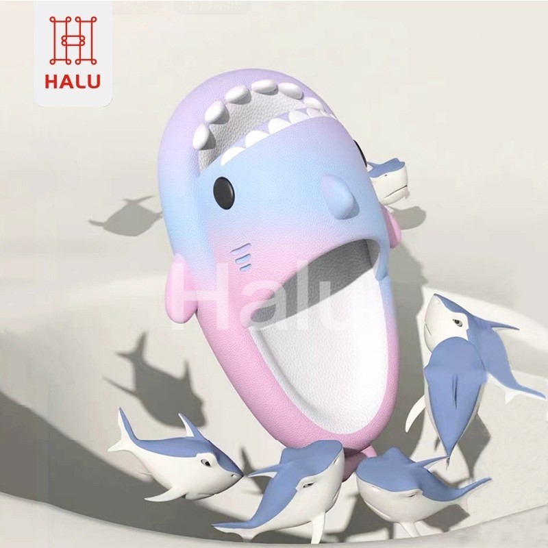 Sandal Hiu // HALU Sandal Hiu Pria Wanita Sandal Lucu Sandal Karet Jelly Sandal karakter Hiu Anak