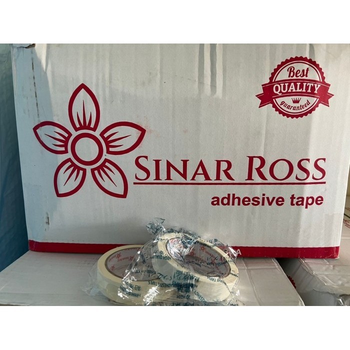 

Masking Tape Sinar Ross 1 Inch 22Mm 20 Yard / Lakban Kertas Per 1 Dus
