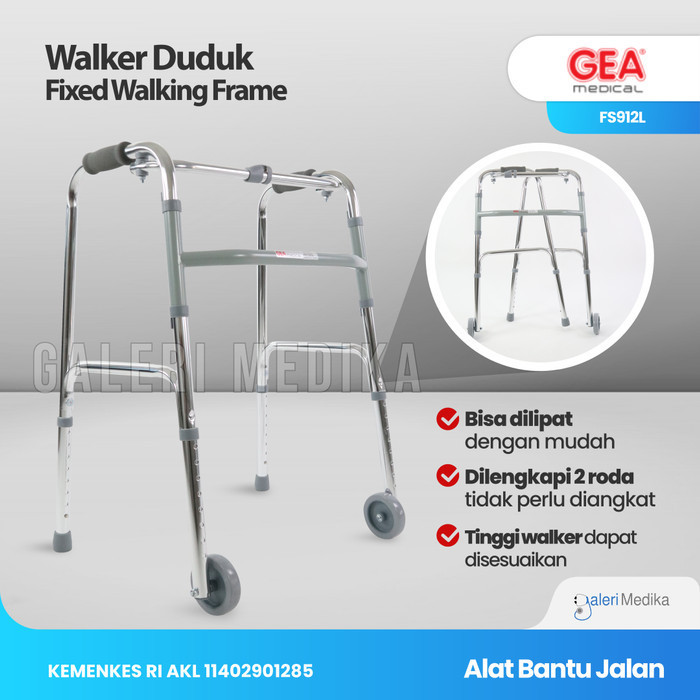 Walker Alat Bantu Jalan dengan Roda - GEA FS912L / FS 912 L