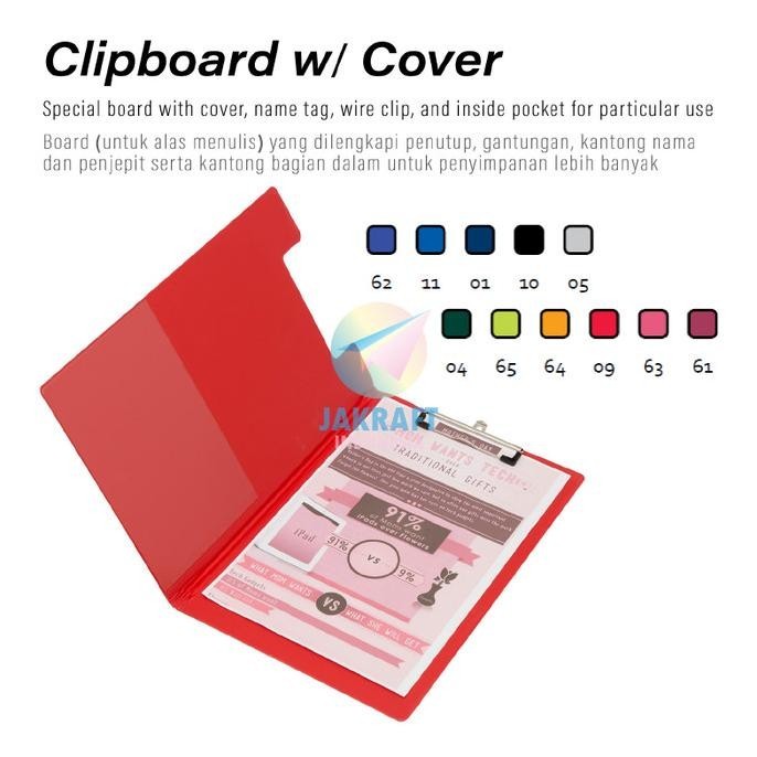 

Clipboard + Cover BANTEX 4211 Papan Jalan Folio F4 FC Clip Board