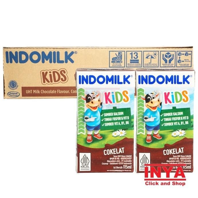 

Indomilk Kids Rasa Chocolate 40x115ml BOX - Minuman Susu Anak - Chocolate Milk Drink